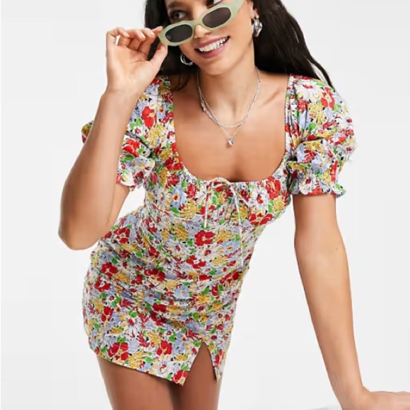 ASOS Influence Floral Mini Dress - Picture 2 of 5